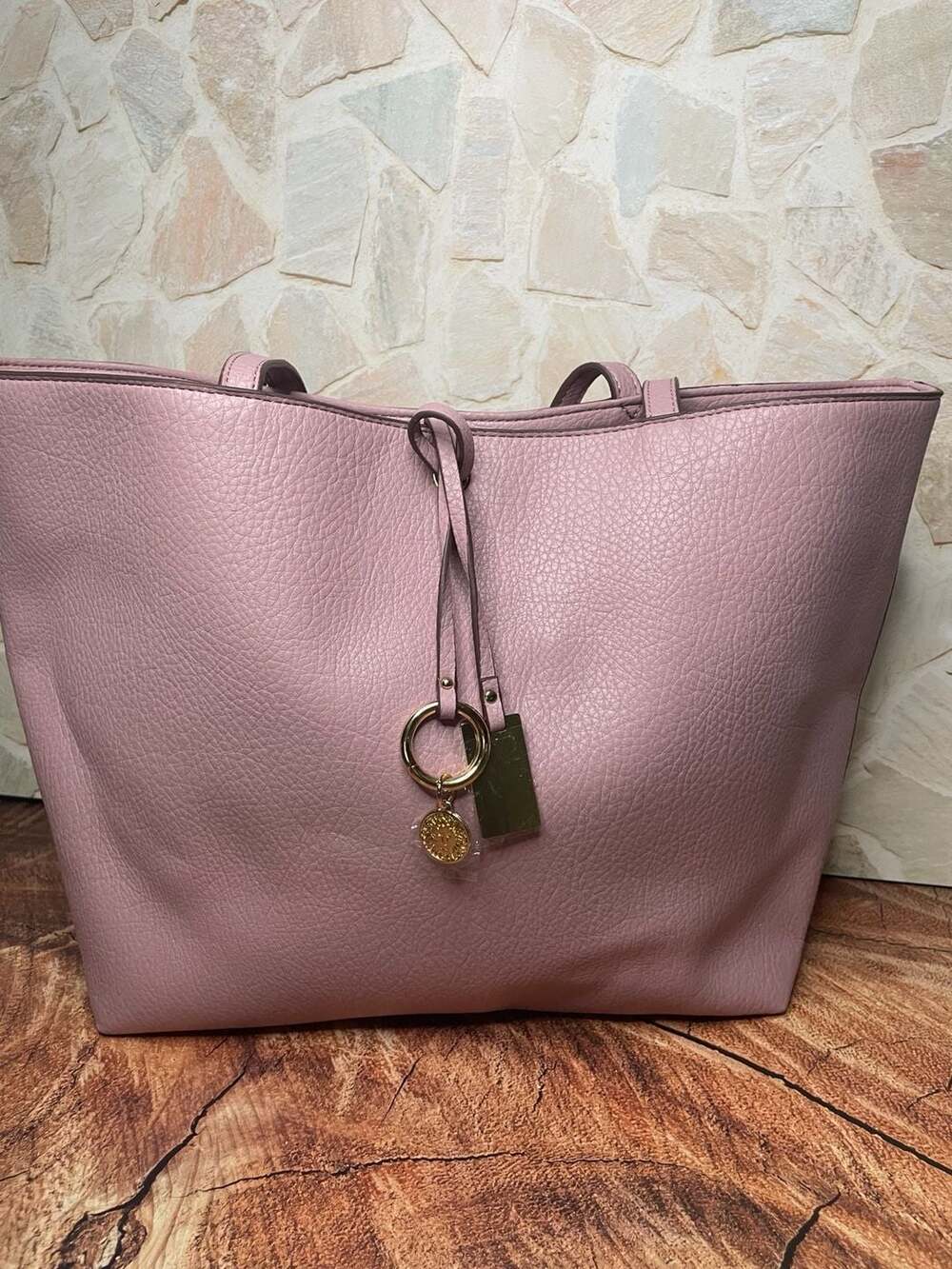 Anne Klein Pink Tote Bag and Pouch Set